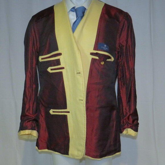 Tincati x Partenopea Bespoke Yellow Weave Cashmere Two Button Sport Coat 44L - Picture 11 of 15